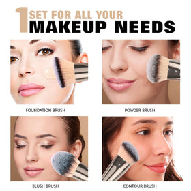 dpolla Foundation Makeup Brushes in travel pouch
