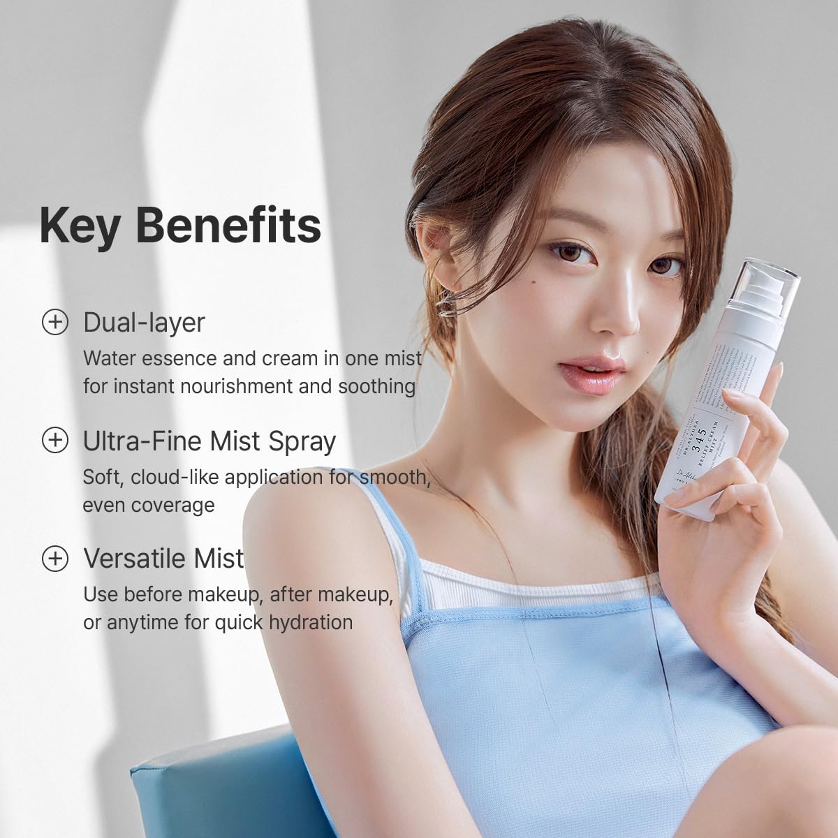 Dr.Althea 345 Relief Cream Mist mist being sprayed on skin