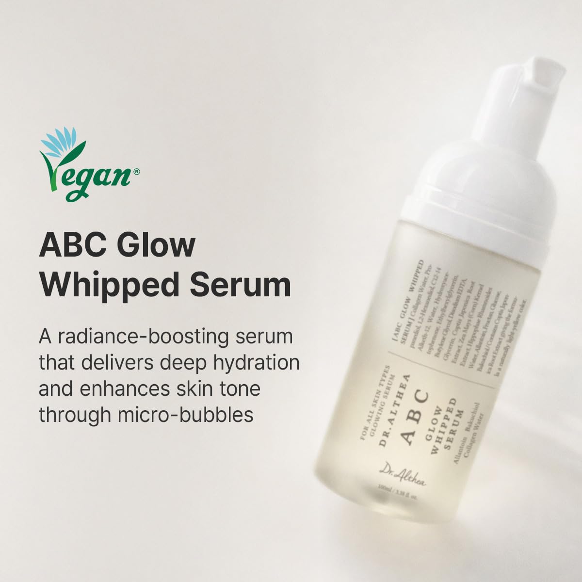 Dr.Althea ABC Glow Whipped Serum side view showing texture