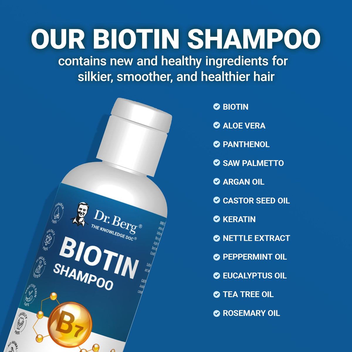 Dr. Berg Biotin Shampoo cap open
