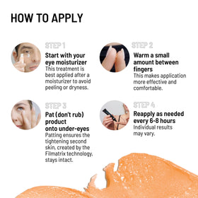 Dr. Brandt Needles No More Baggage Eye Gel application on skin