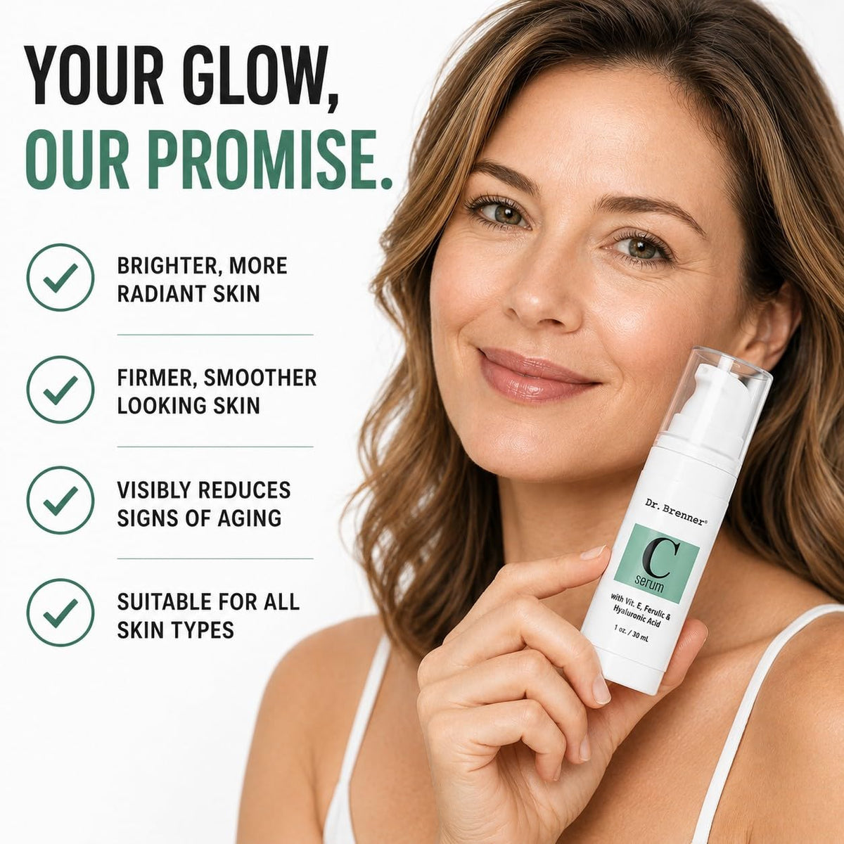 Dr. Brenner Vitamin C Serum 20% application on skin
