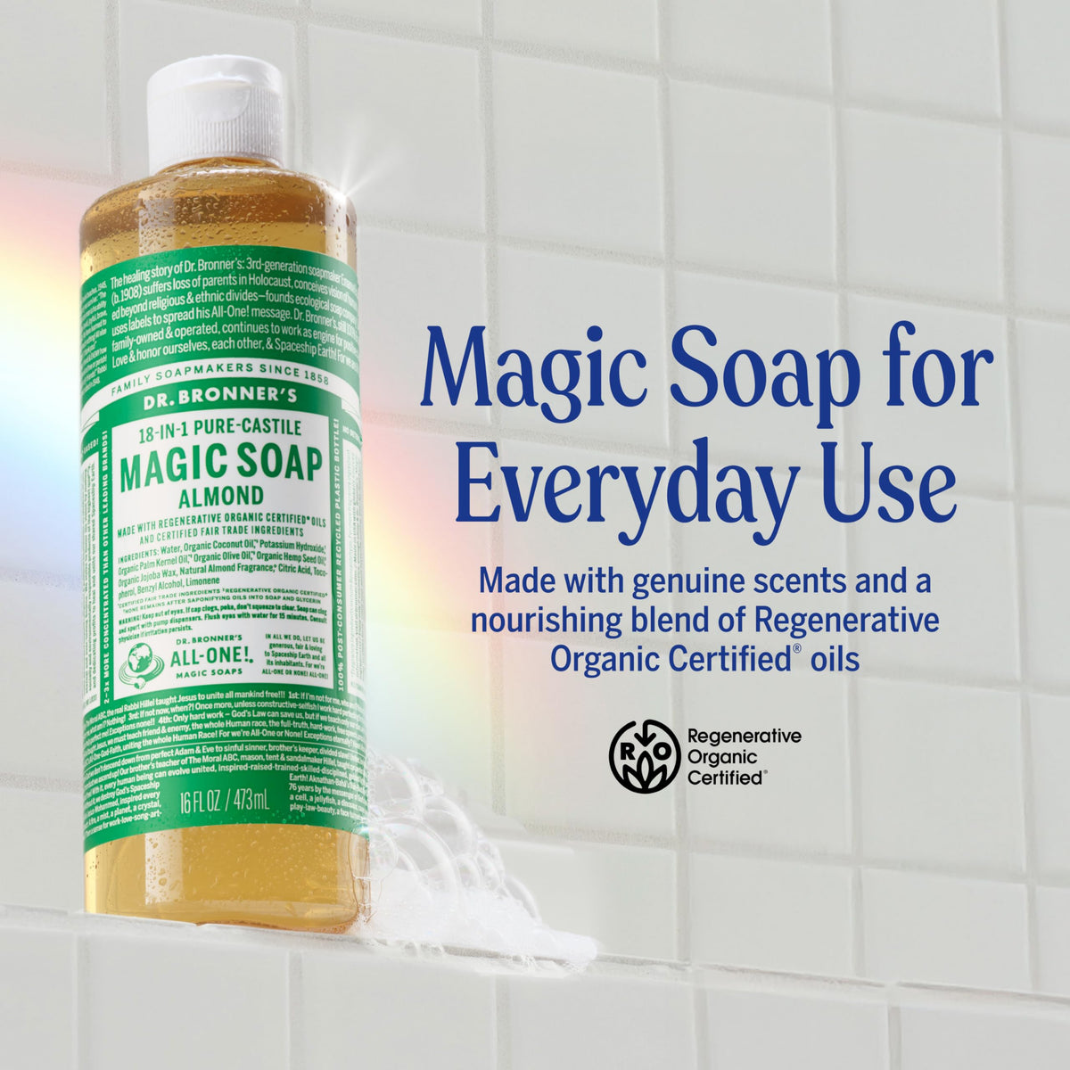 Dr. Bronner's Almond Pure-Castile Liquid Soap 2-Pack side view