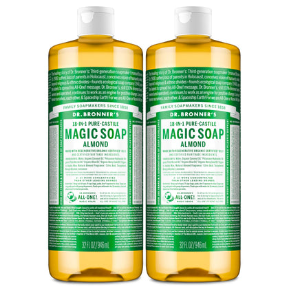 Dr. Bronner's Almond Pure-Castile Liquid Soap 32 oz front view