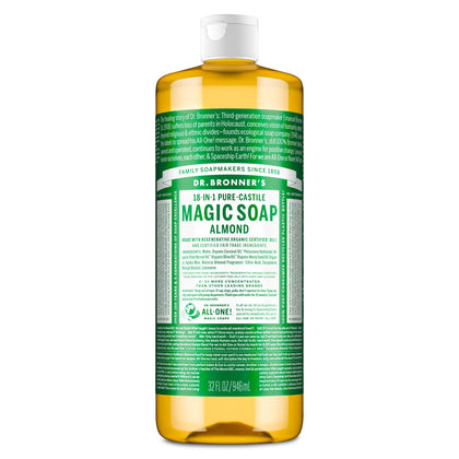 Dr. Bronner's Almond Pure-Castile Liquid Soap 32 oz front view