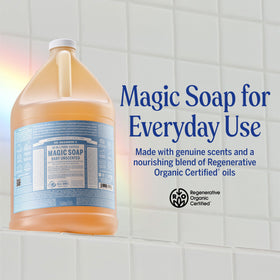 Dr. Bronner's Baby Unscented Pure-Castile Liquid Soap 1 Gallon back view