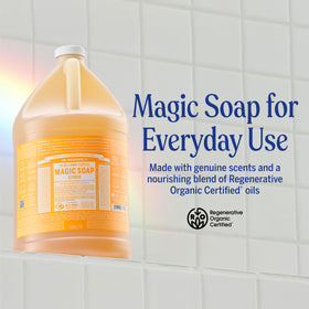 Dr. Bronner's Citrus Pure-Castile Liquid Soap 1 Gallon side view