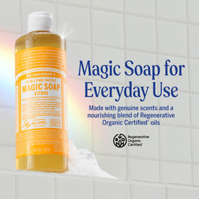 Dr. Bronner's Citrus Pure-Castile Liquid Soap 16 oz back view