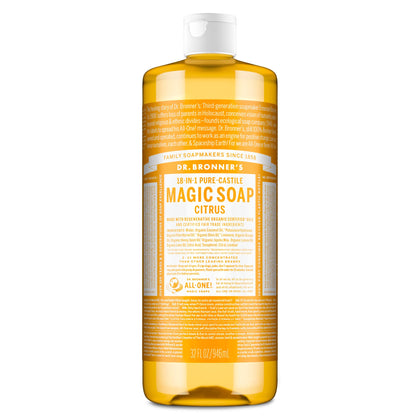 Dr. Bronner's Citrus Pure-Castile Liquid Soap 32 oz front view