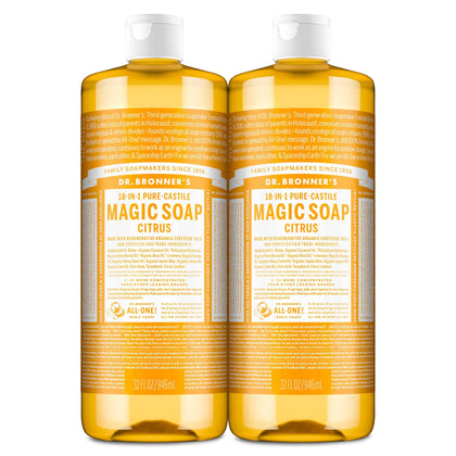 Dr. Bronner's Citrus Pure-Castile Liquid Soap 32 oz front view