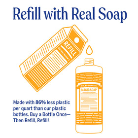 Dr. Bronner's Citrus refill soap packaging side view