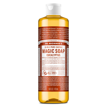 Dr. Bronner's Eucalyptus Pure-Castile Liquid Soap 16 oz front view