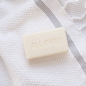 Dr. Bronner's Lavender bar soap side view