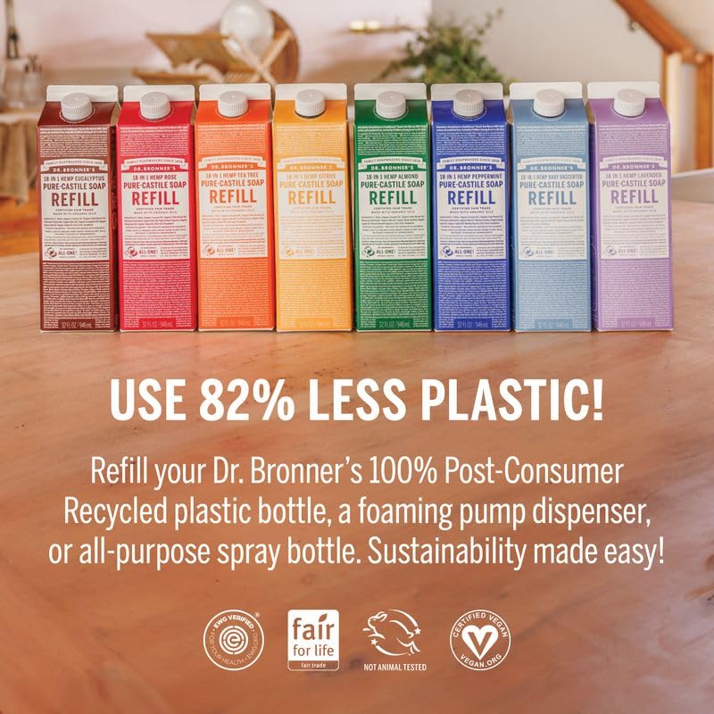 Dr. Bronner's Lavender Liquid Soap in use for body wash