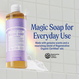 Dr. Bronner's Lavender Pure-Castile Liquid Soap 16 oz back view