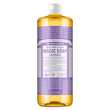 Dr. Bronner's Lavender Pure-Castile Liquid Soap 32 oz front view