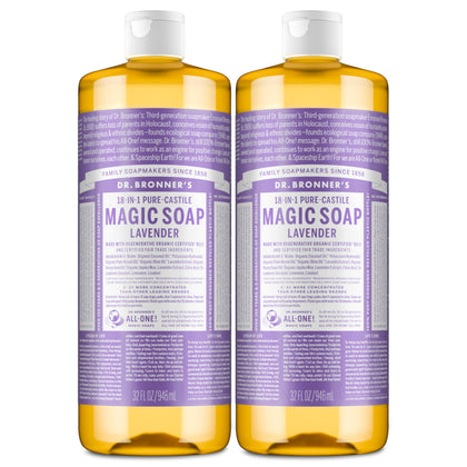 Dr. Bronner's Lavender Pure-Castile Liquid Soap 32 oz front view