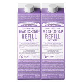 Dr. Bronner's Lavender Pure-Castile Liquid Soap 32oz refill front view