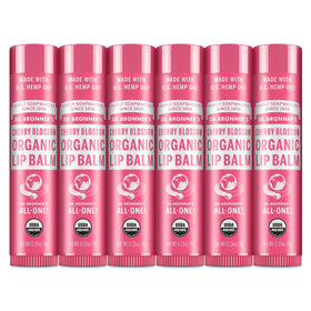 Dr. Bronner's Organic Lip Balm 6-Pack Cherry Blossom front view