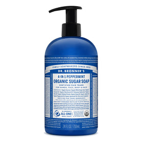 Dr. Bronner's Organic Sugar Soap in Peppermint 24 Ounce front view