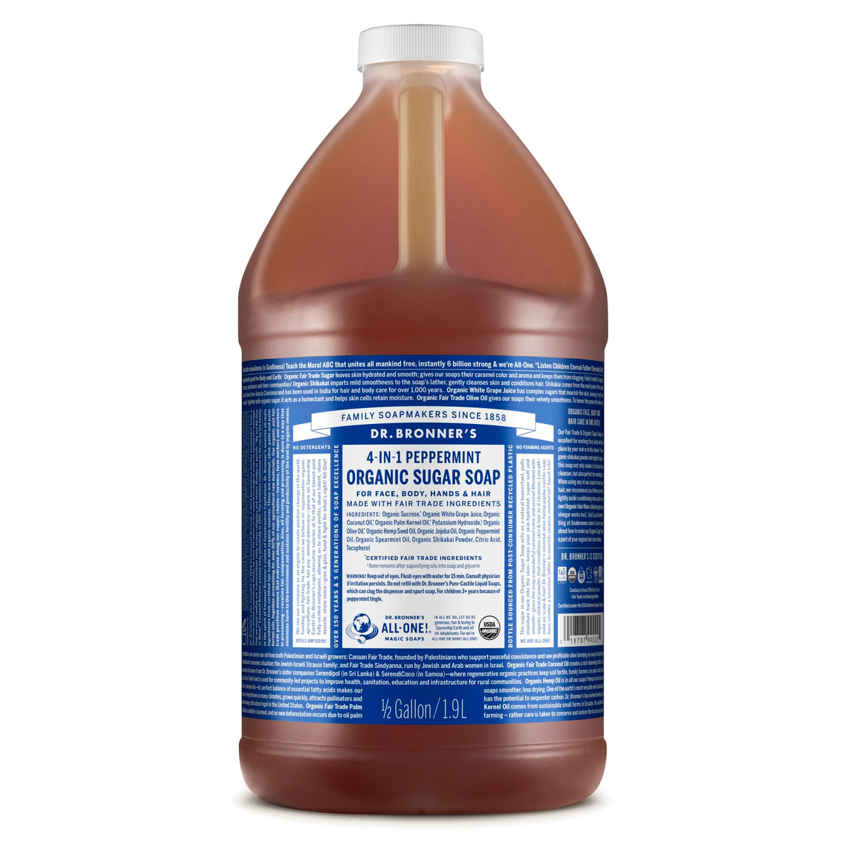 Dr. Bronner's Organic Sugar Soap Lavender 64oz front view