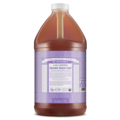 Dr. Bronner's Organic Sugar Soap Lavender 64oz front view