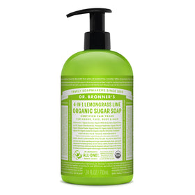 Dr. Bronner's Organic Sugar Soap Lemongrass 24 Ounce front view