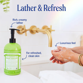 Dr. Bronner's Organic Sugar Soap Lemongrass with bubbles