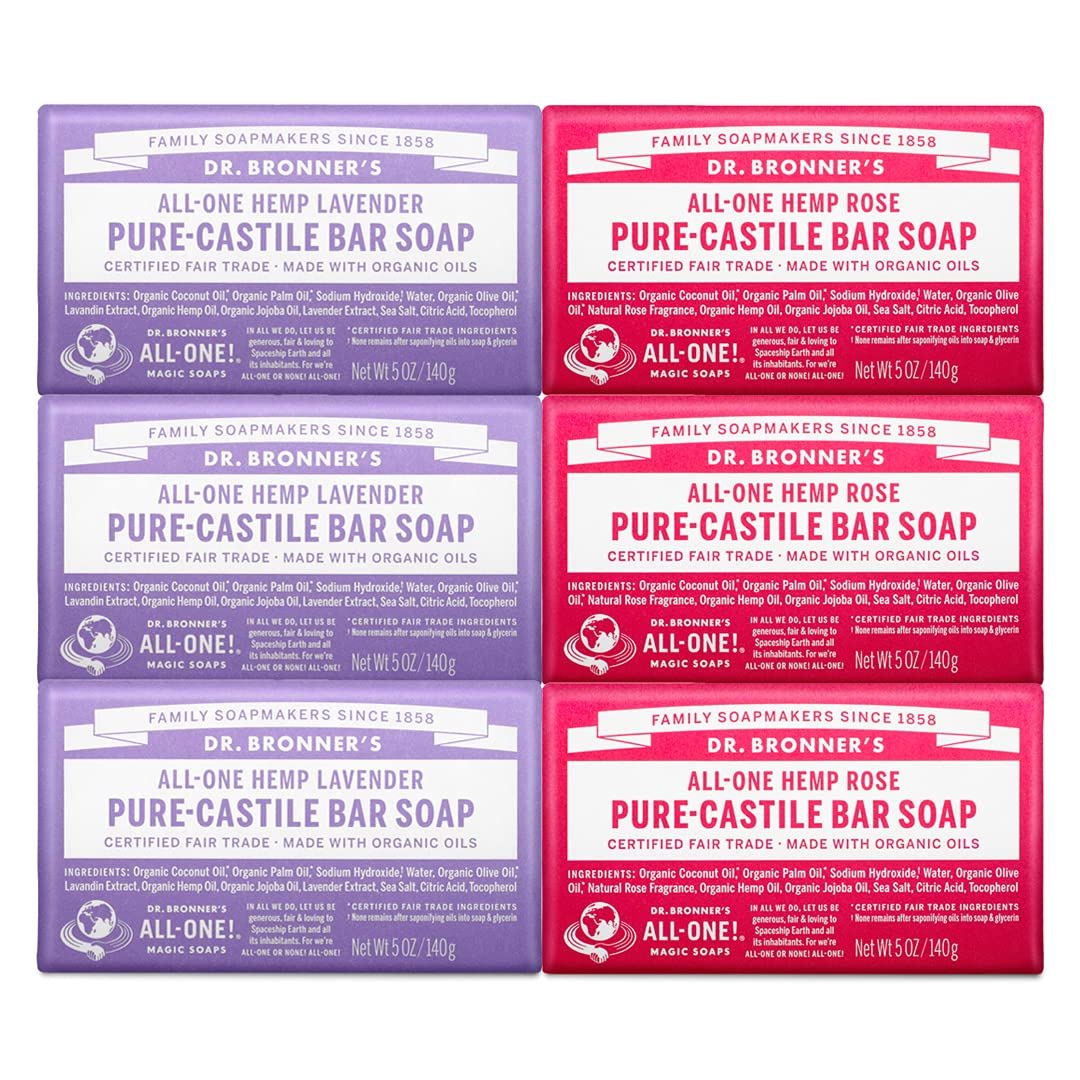 Dr. Bronner's Pure-Castile Bar Soap Lavender 5oz front view