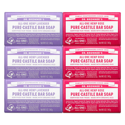 Dr. Bronner's Pure-Castile Bar Soap Lavender 5oz front view