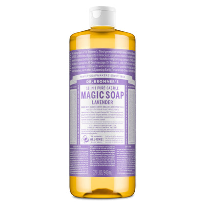Dr. Bronner's Pure-Castile Liquid Soap Lavender 32 Oz front view