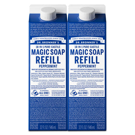 Dr. Bronner's Pure-Castile Liquid Soap Refill Peppermint 32oz front view
