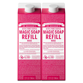 Dr. Bronner's Pure-Castile Liquid Soap Refill Rose 32oz front view