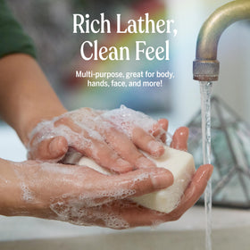 Dr. Bronner's Pure-Castile Magic Bar Soap Almond lather demonstration