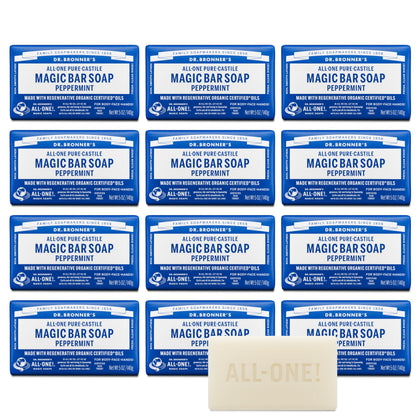 Dr. Bronner's Pure-Castile Peppermint Bar Soap 5oz front view