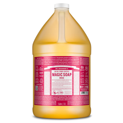 Dr. Bronner's Rose Pure-Castile Liquid Soap 1 Gallon front view