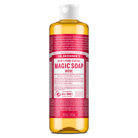 Dr. Bronner's Rose Pure-Castile Liquid Soap 16 oz front view