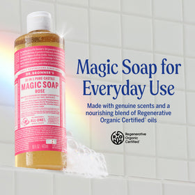 Dr. Bronner's Rose Pure-Castile Liquid Soap 32 oz side view