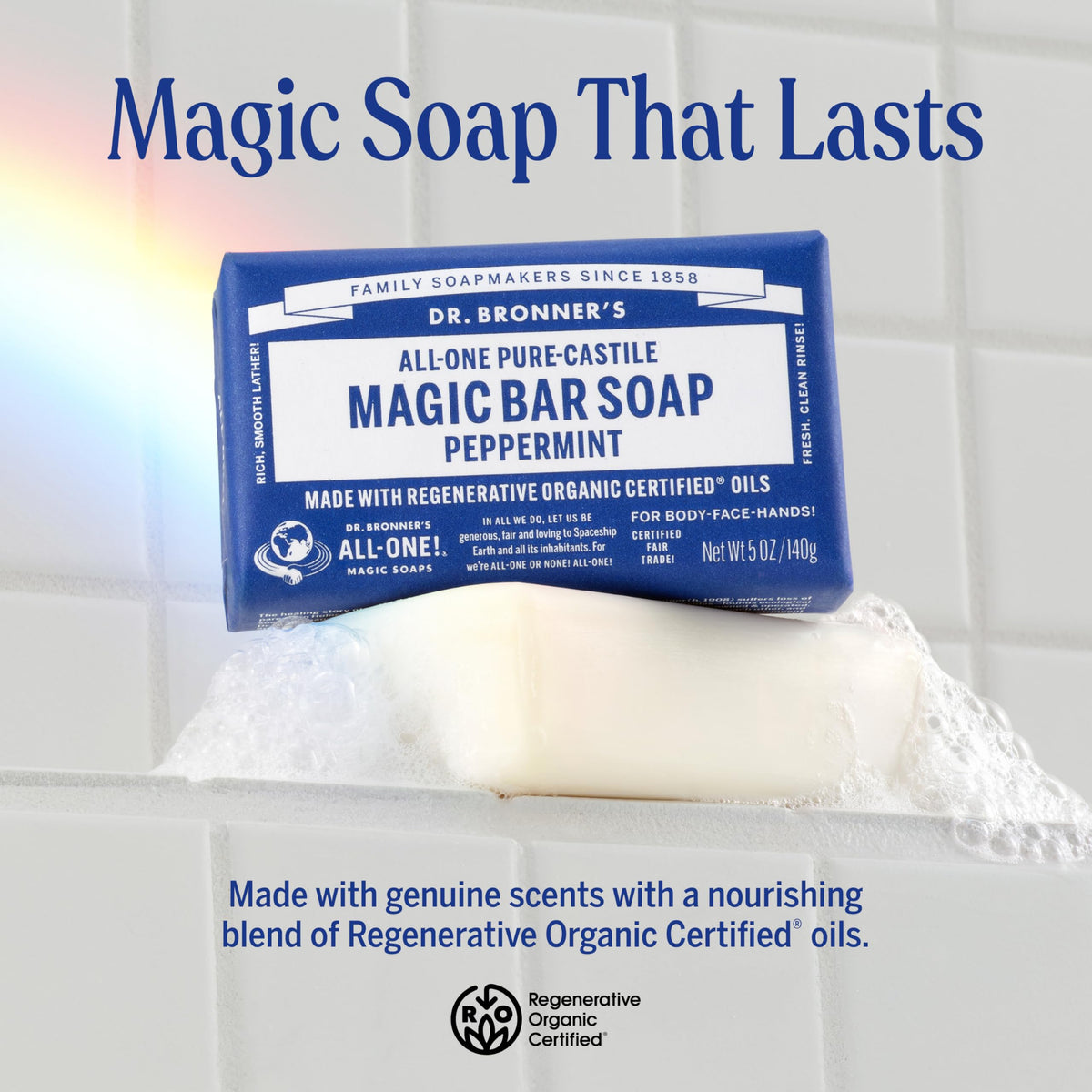 Dr. Bronner's soap packaging showing 12-pack