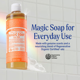 Dr. Bronner's Tea Tree Pure-Castile Liquid Soap 32 oz back view