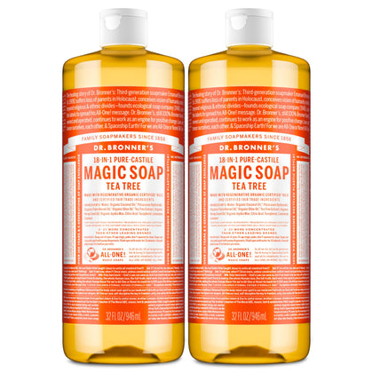 Dr. Bronner's Tea Tree Pure-Castile Liquid Soap 32 oz front view