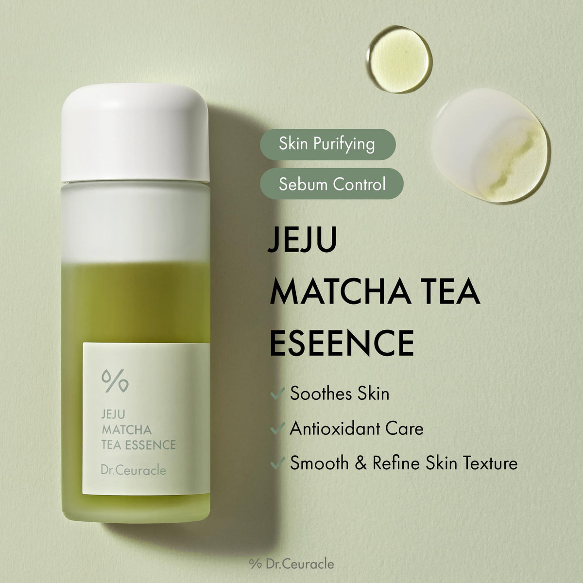 Dr.Ceuracle Jeju Matcha Tea Essence milky toner with packaging