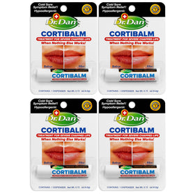 Dr. Dan's Cortibalm 4 Pack lip balm with hydrocortisone front view