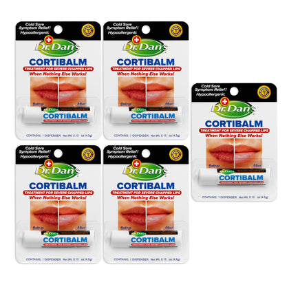Dr. Dan's Cortibalm 5 Pack front view with packaging
