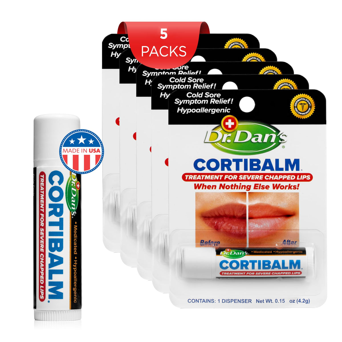 Dr. Dan's Cortibalm 5 Pack side view