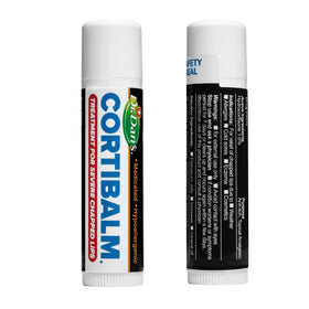 Dr. Dan's Cortibalm lip balm opened showing product texture