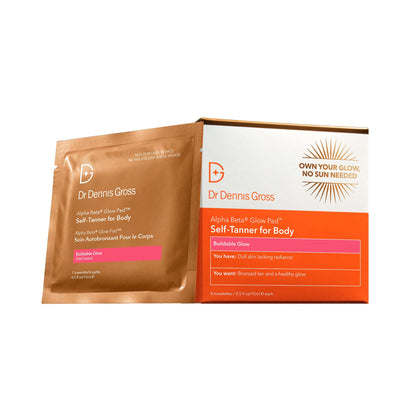 Dr Dennis Gross Glow Pad Self-Tanner for Body 8 towelettes packaging front view