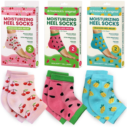 Dr. Frederick's Original Moisturizing Heel Socks front view with summer print