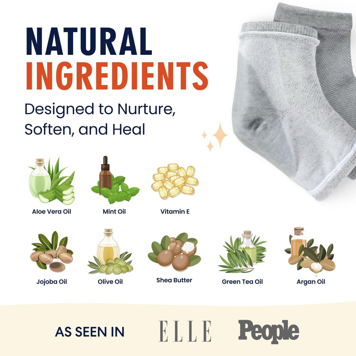 Dr. Frederick's Original Moisturizing Heel Socks gel lining close-up