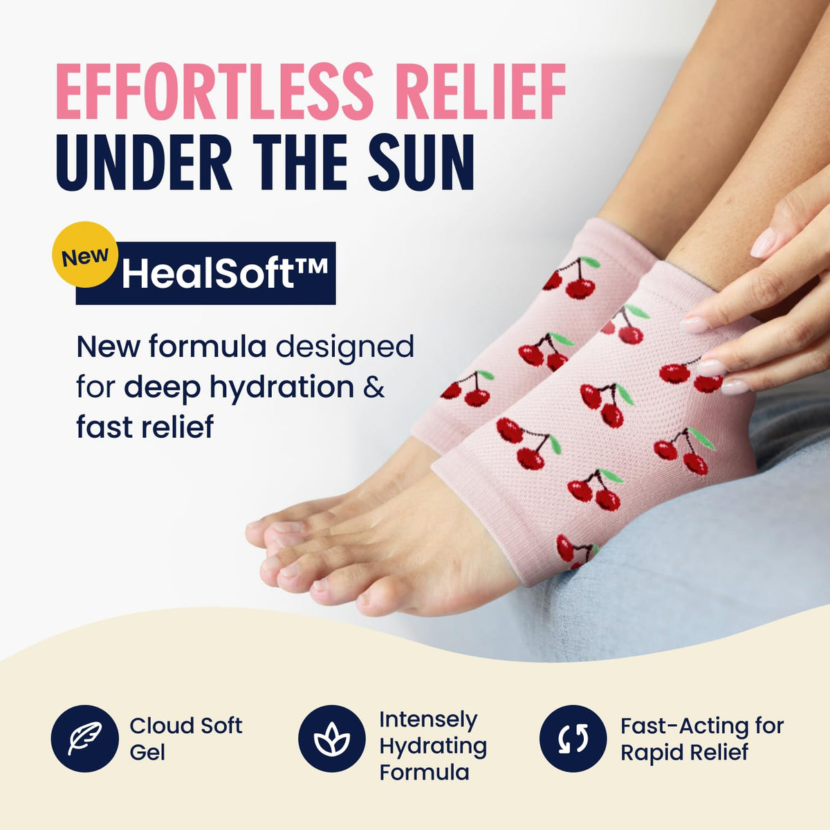 Dr. Frederick's Original Moisturizing Heel Socks side view showing gel lining